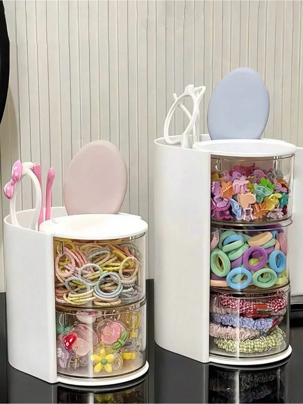 White 3-Tier Cosmetic & Hair Accessory Organizer - Compact Storage Tower